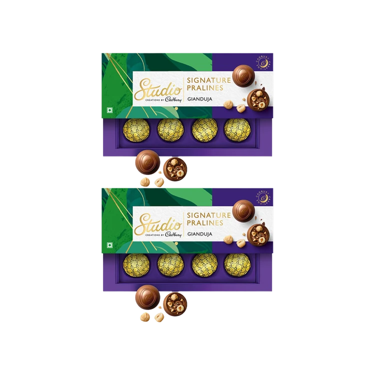 Cadbury Studio Signature Pralines Gianduja Hazelnut Chocolate Gift Pack - Pack of 2