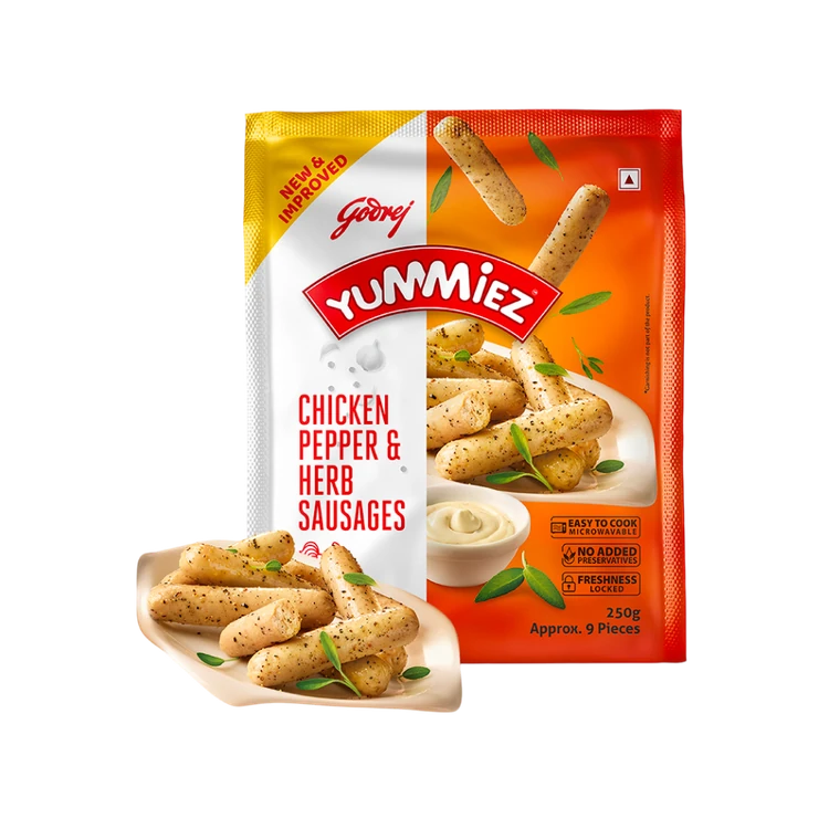 Godrej Yummiez Pepper & Herb Chicken Sausage (Frozen)