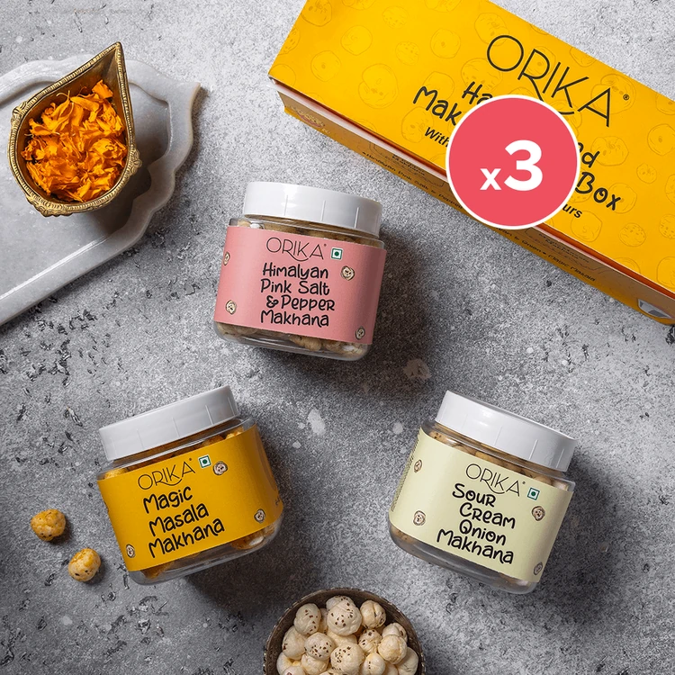 Orika Handcrafted Makhana Dry Fruits Gift Pack - Pack of 3