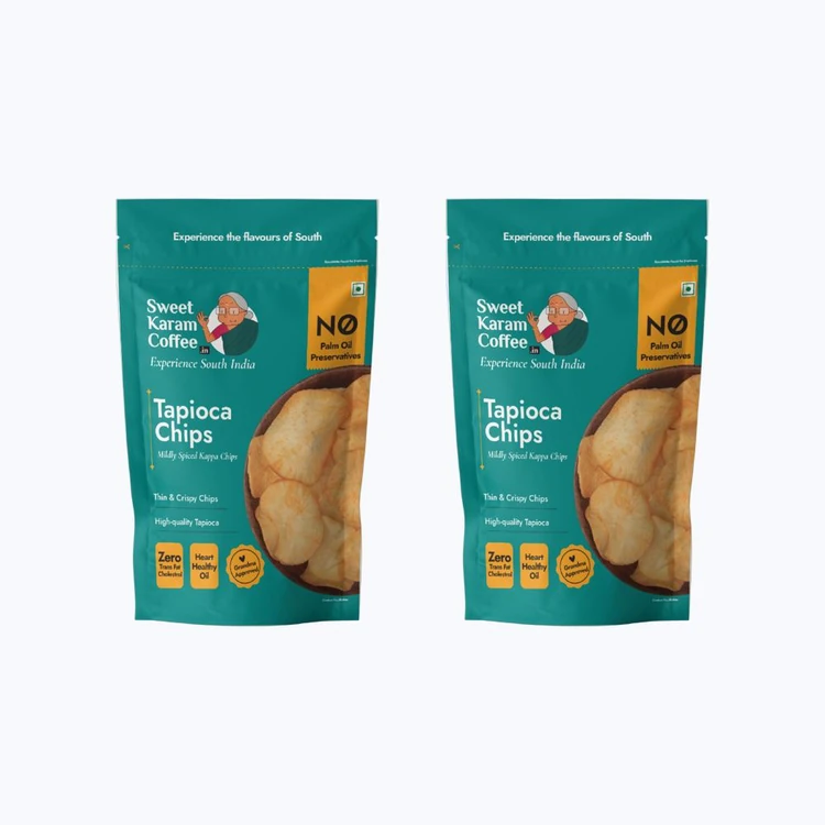 Sweet Karam Coffee Tapioca Chips - No Palm Oil - Pack of 2