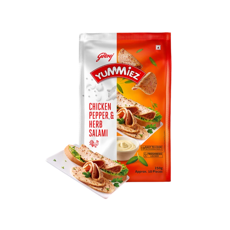 Godrej Yummiez Chicken Pepper & Herb Salami (Frozen)