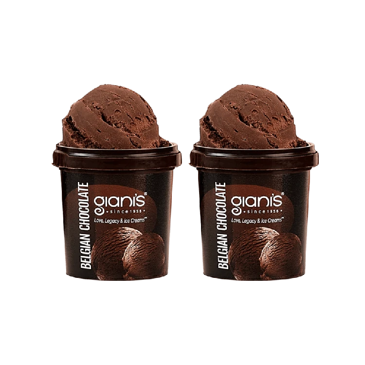 Giani's Belgian Chocolate Ice Cream Cup - Pack of 2