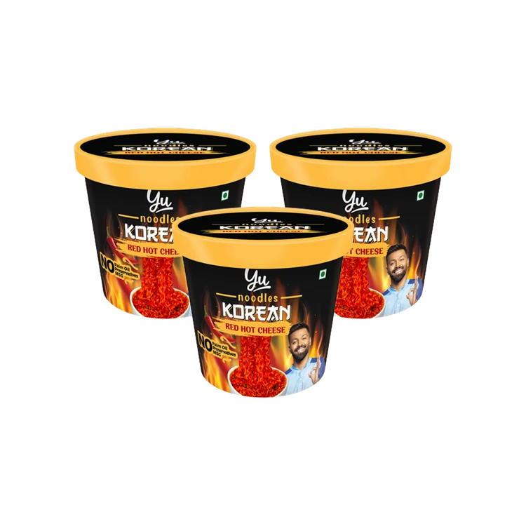 Yu Red Hot Cheese Korean Cup Noodles - Pack of 3