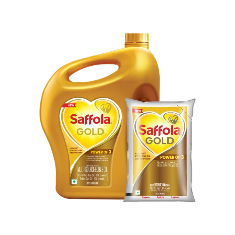 Saffola Gold Corn & Rice Bran Blended Cooking Oil - Free 1 l Pouch (Aduge Enne)