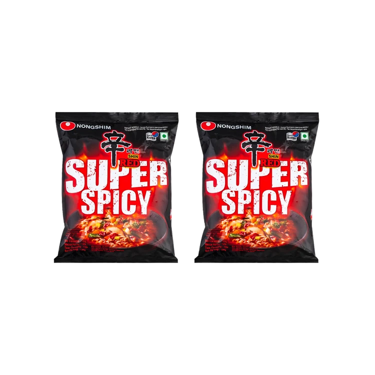 Nongshim Shin Red Super Spicy Noodles - Pack of 2
