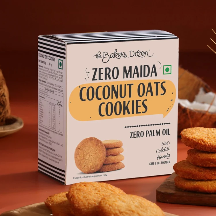 The Baker's Dozen Zero Maida Coconut Oats Cookies