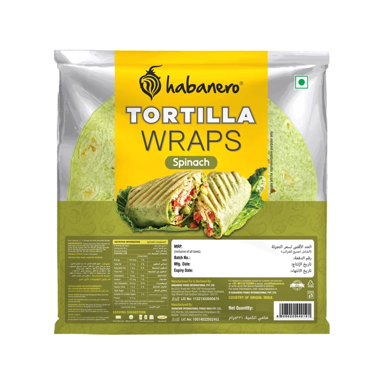 Habanero Spinach Tortilla Wraps