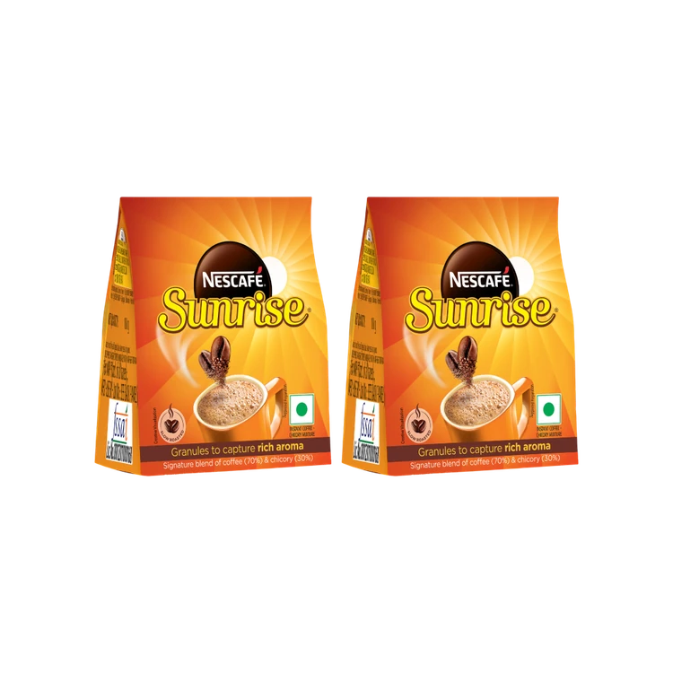 Nescafe Sunrise Instant Coffee - Chicory Mix - Pack of 2