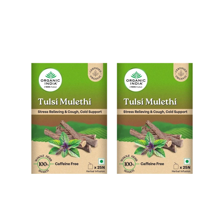 Organic India Tulsi Mulethi Tea Bags - Pack of 2