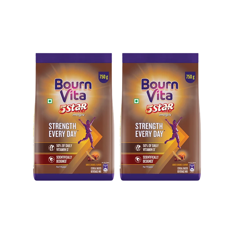 Bournvita 5 Star Magic Chocolate Drink (Pouch) - Pack of 2