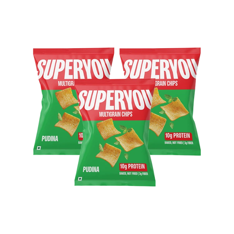 SuperYou Multigrain Pudina Chips - Pack of 3