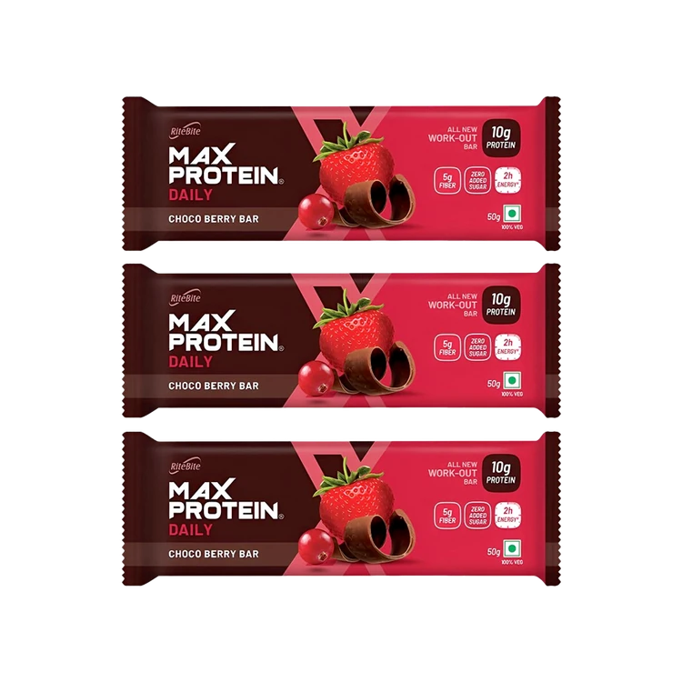 RiteBite Max Protein Daily Choco Berry 10 g Protein Bar - Pack of 3
