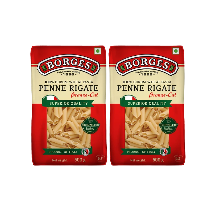 Borges Penne Rigate Durum Wheat Pasta - Pack of 2