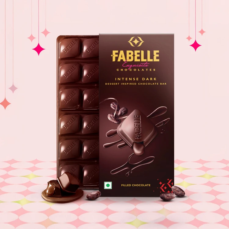 Fabelle Intense 84% Dark Chocolate Centre Filled Bar