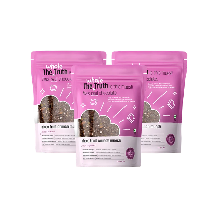 The Whole Truth Choco Fruit Crunch Muesli - Pack of 3