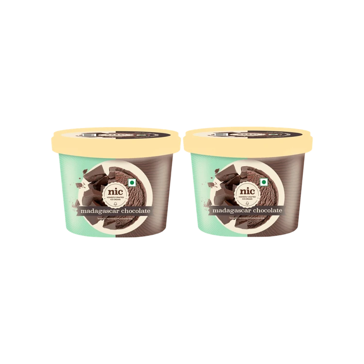 NIC Madagascar Chocolate Ice Cream Cup - Pack of 2