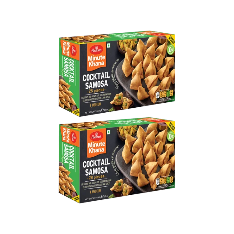 Haldiram's Cocktail Samosa with Chutney (Frozen) - Pack of 2