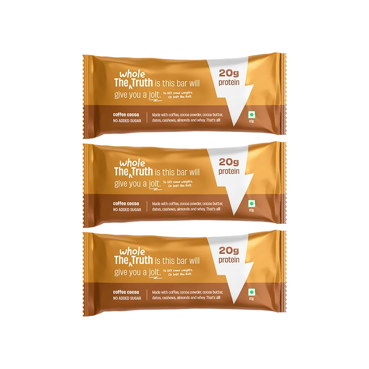 The Whole Truth 20 g Protein Bar - Coffee Cocoa - Pack of 3