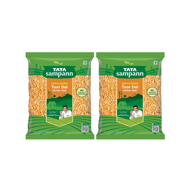 Tata Sampann Unpolished Toor Dal - Pack of 2 (Togari Bele)