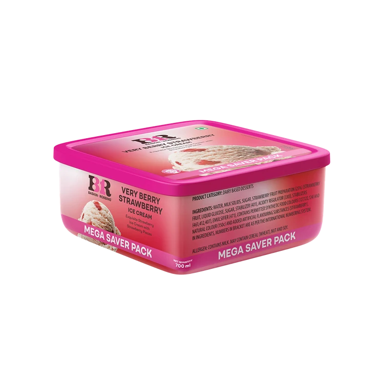 Baskin Robbins Very Berry Strawberry Ice Cream Tub