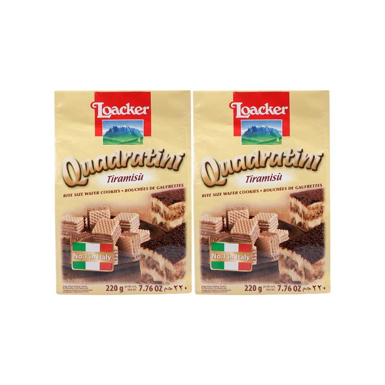 Loacker Quadratini Tiramisu Wafers - Pack of 2