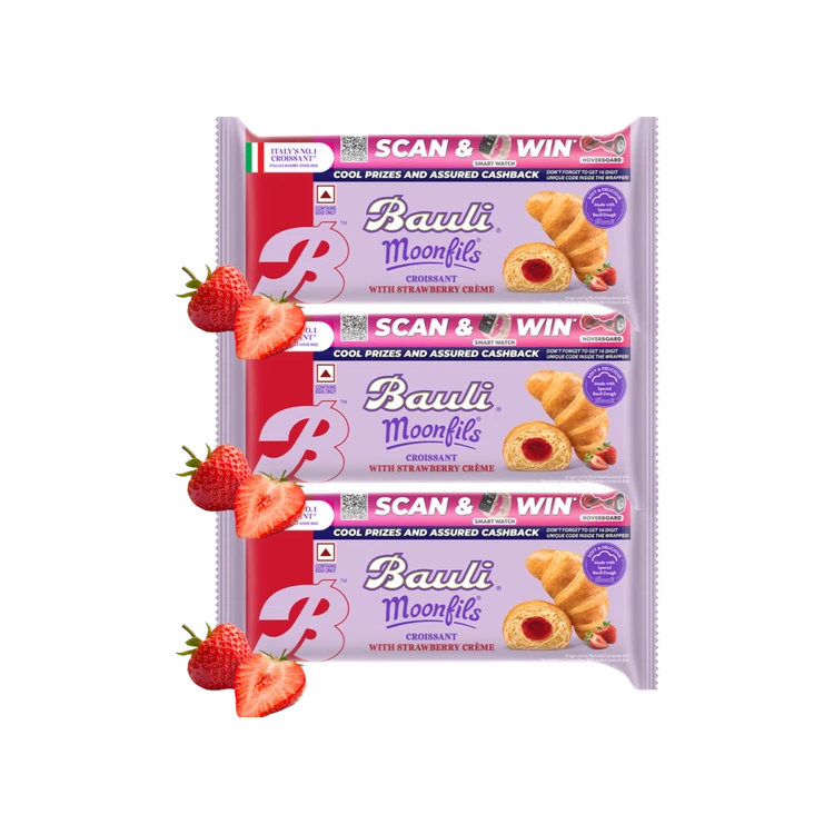 Bauli Moonfils Strawberry Crème Croissant - Pack of 3