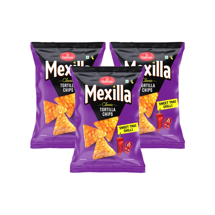 Haldiram's Mexilla Classic Tortilla Chips (Sweet Thai Chilli) - Pack of 3