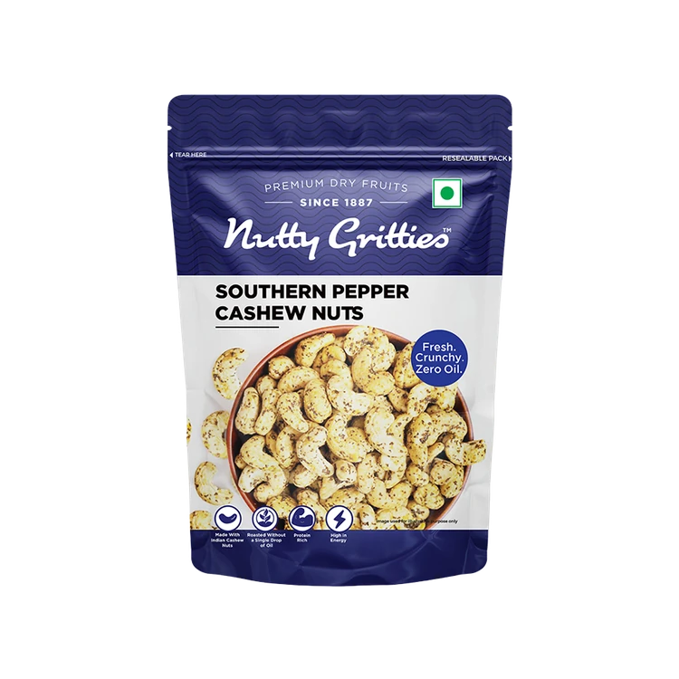 Nutty Gritties Southern Pepper Flavoured Cashew (Flavoured Godambi)