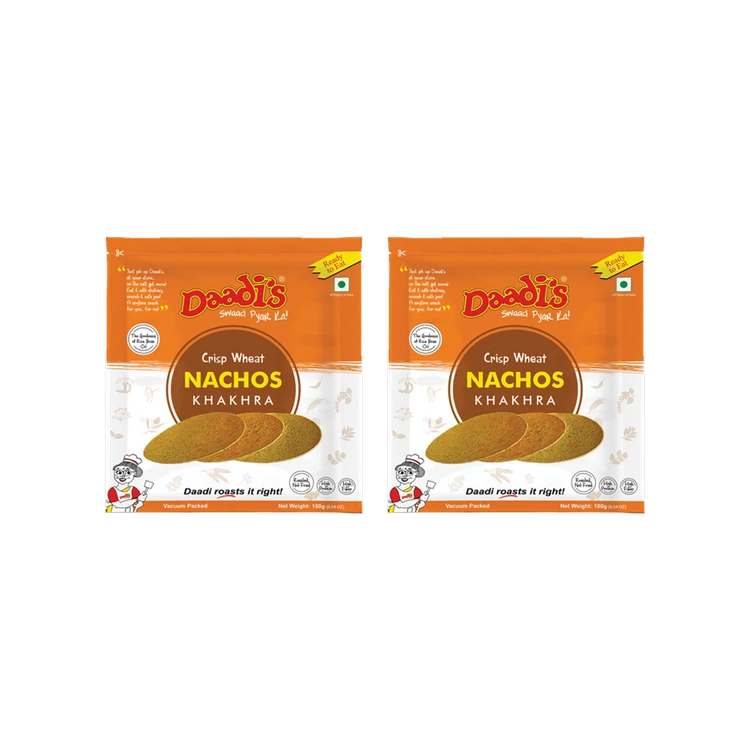 Daadi's Crips Wheat Nachos Khakhra - Pack of 2