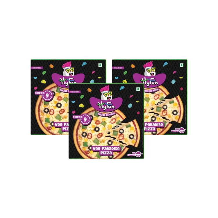 HyFun Veg Paradise Pizza (Regular Base) - Pack of 3