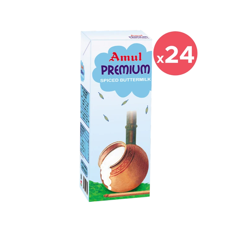 Amul Premium Spiced Salted Buttermilk - Pack of 24