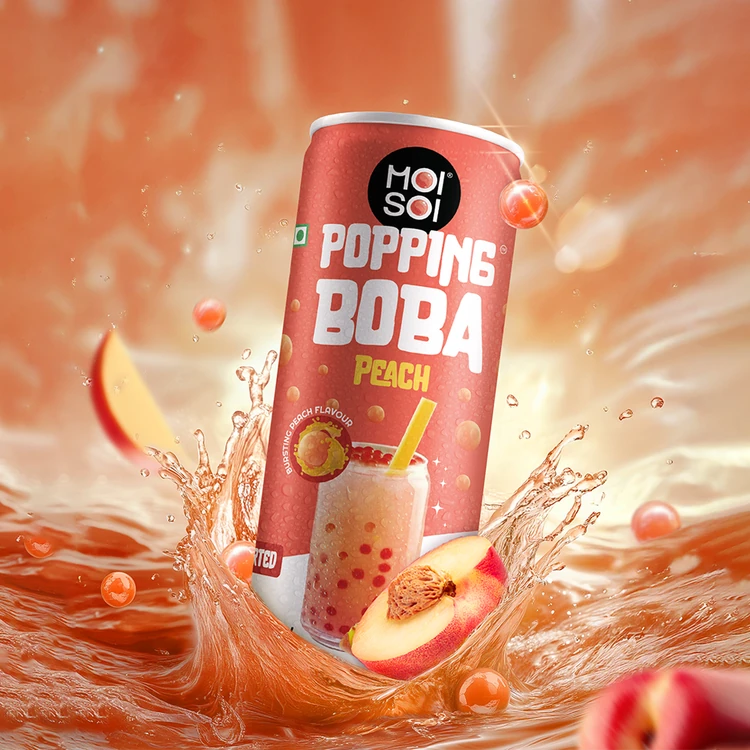 Moi Soi Popping Peach Boba Drink