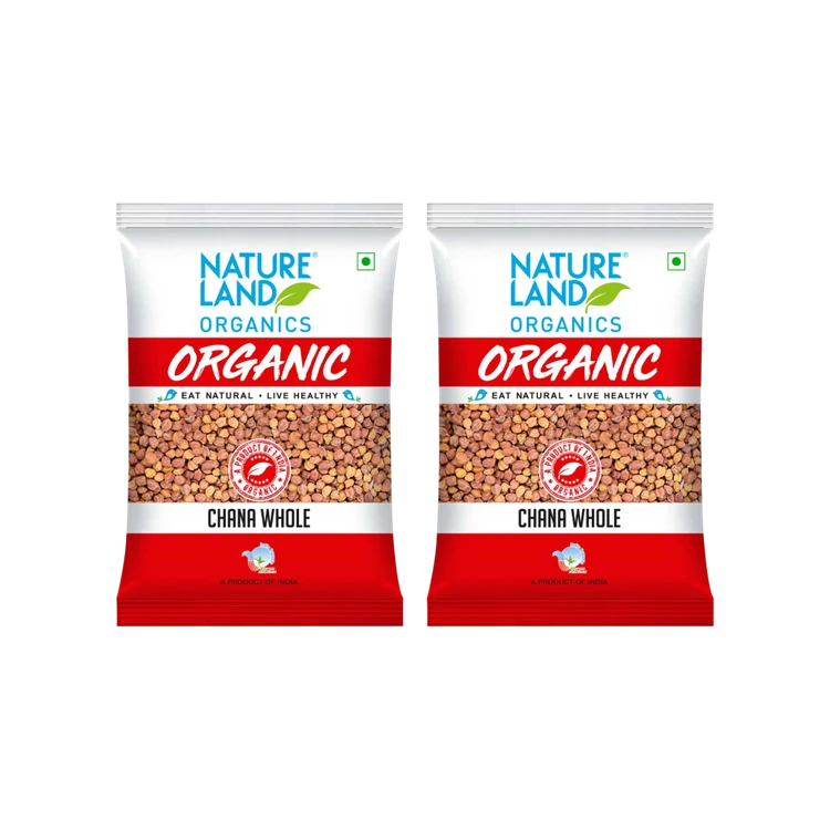 Natureland Organic Kala Chana Whole - Pack of 2