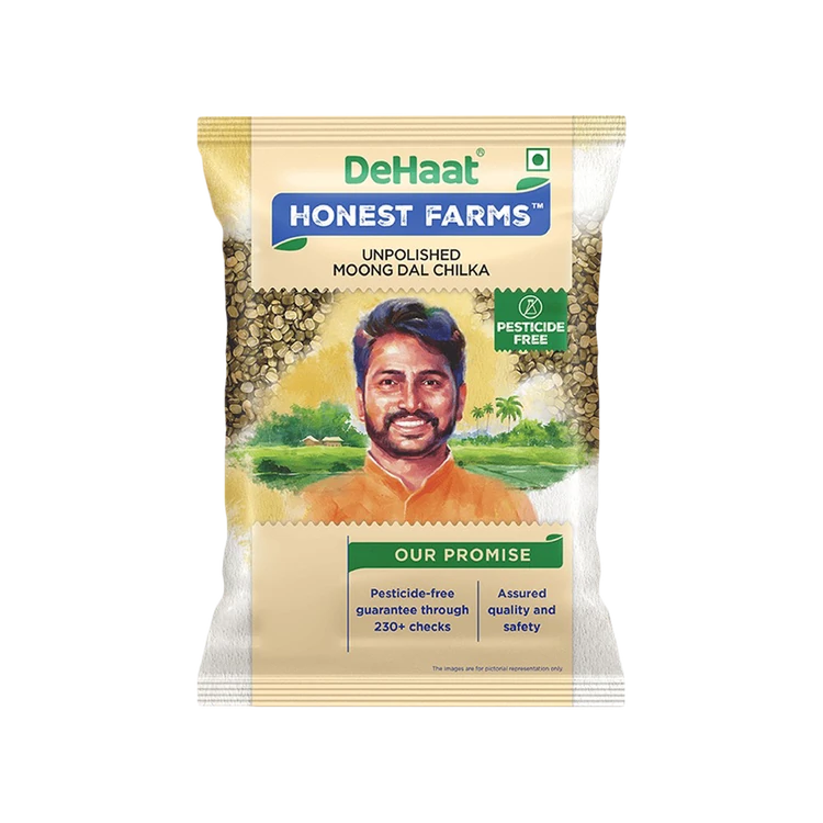 Dehaat Honest Farms Pesticide-Free Moong Dal (Chilka) Unpolished (Nashaka Itada Hesaru Bele (Chilka))