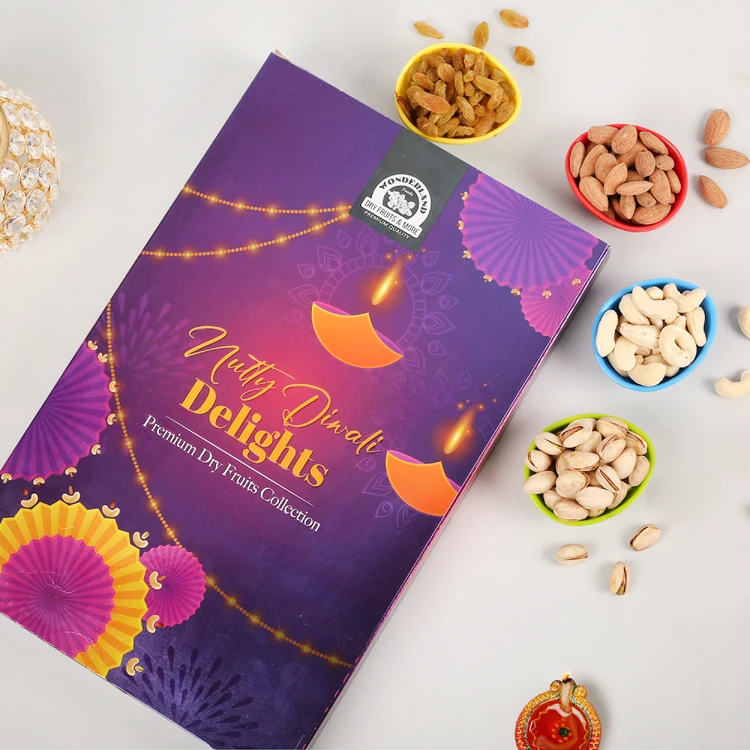 Wonderland Foods Nutty Diwali Delights Dry Fruits Gift Pack (Dry Fruits Udugore Pack)