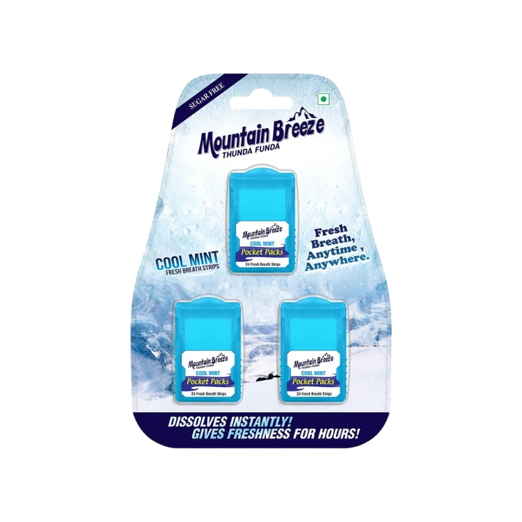 MOUNTAIN BREEZE Sugar - Free Coolmint Breath Strips