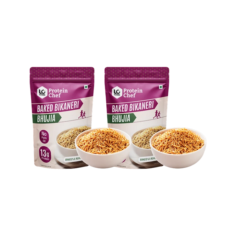 Protein Chef Baked Bikaneri Bhujia (No Palm Oil Roasted Snacks) - Pack of 2