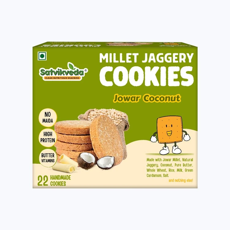 Satvikveda Jowar Coconut Cookies Millet Biscuit