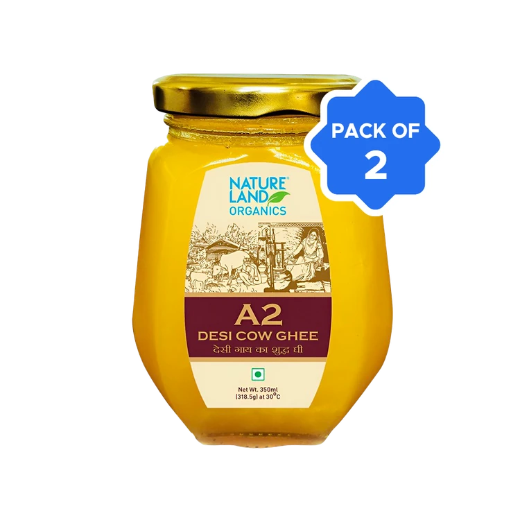 Natureland A2 Desi Organic Cow Ghee - Pack of 2