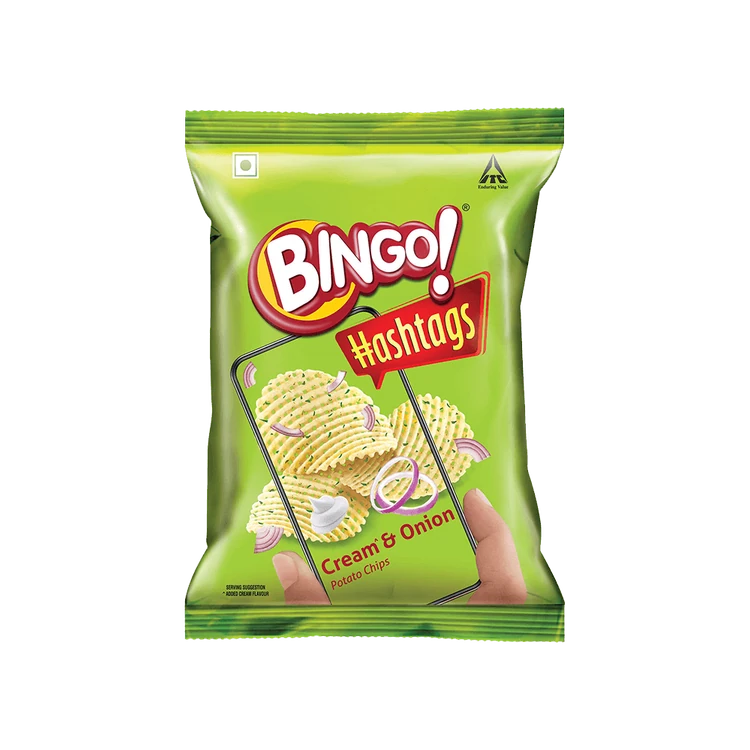 Bingo Hashtags Cream and Onion Potato Chips