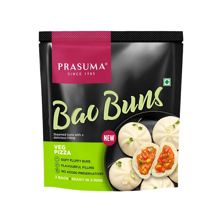 Prasuma Bao Bun Veg Pizza (2 Baos)