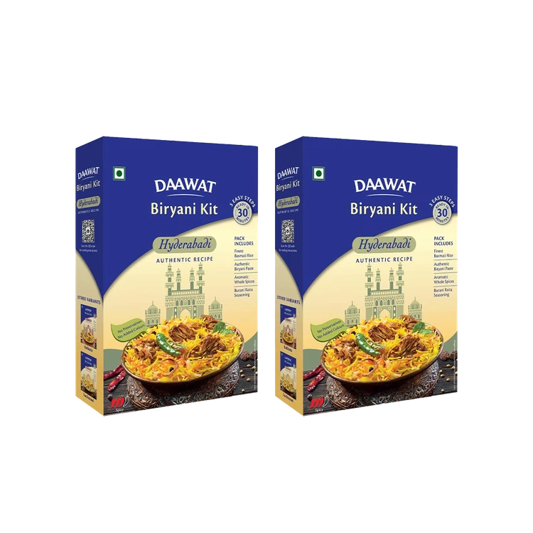 Daawat Hyderabadi Biryani Kit (Long Grain) - Pack of 2