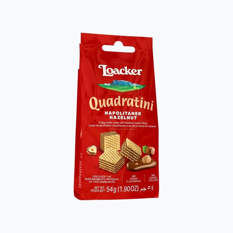 Loacker Quadratini Napolitaner Hazlenut Wafer Cube