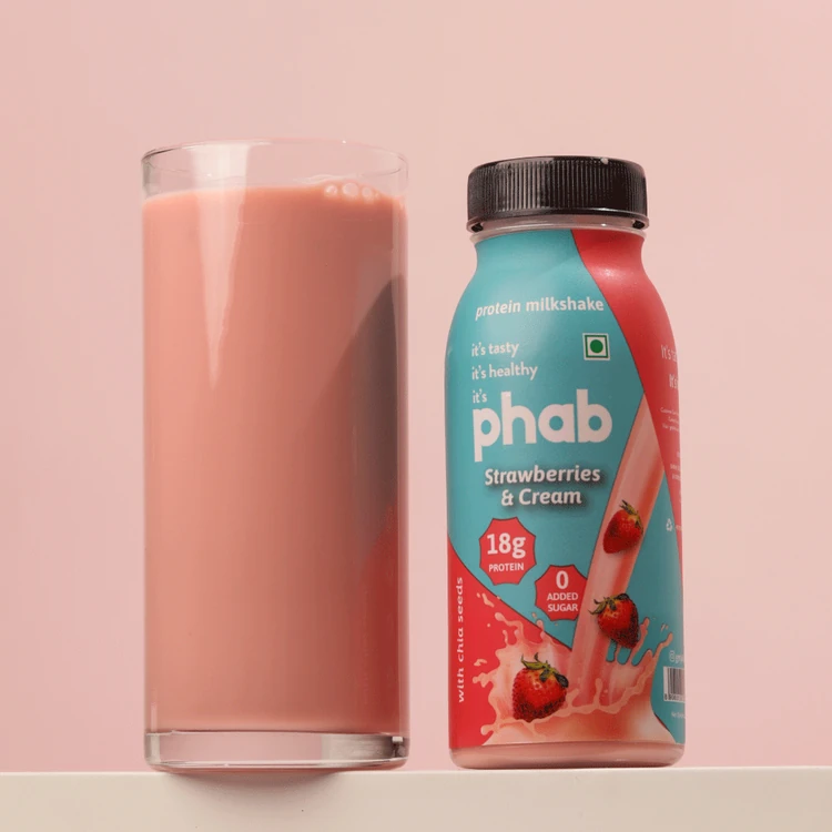 Phab 18g Protein Protein Milkshake - Strawberries & Cream (No Added Sugar)