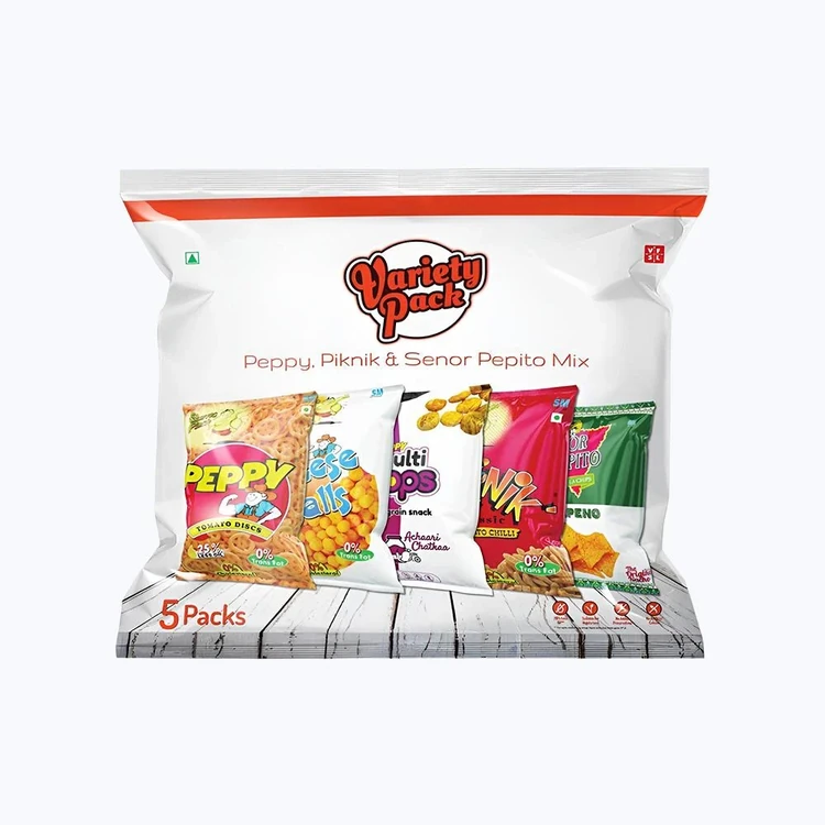 Peppy, Piknik & Senor Pepito Mix Variety Pack Crisps - Pack of 5