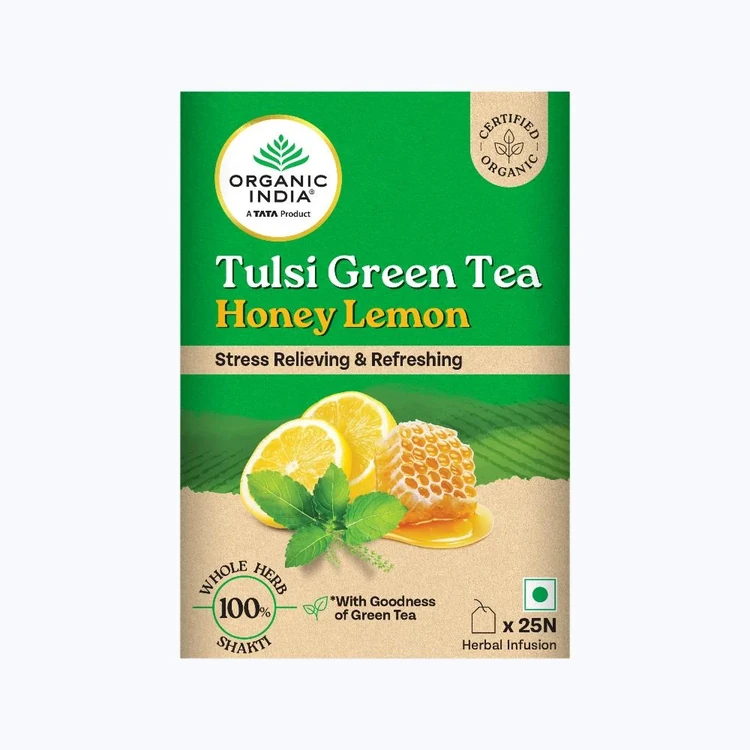 Organic India Tulsi Honey Lemon Green Tea Bags