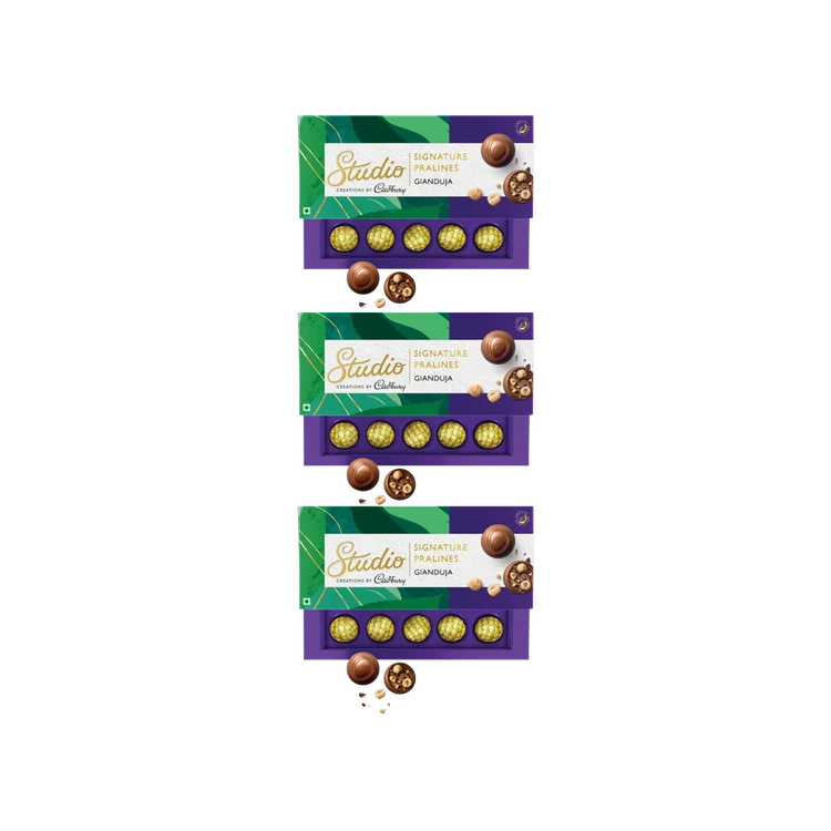 Cadbury Studio Gianduja Hazlenut Signature Pralines Chocolate Gift Pack - Pack of 3