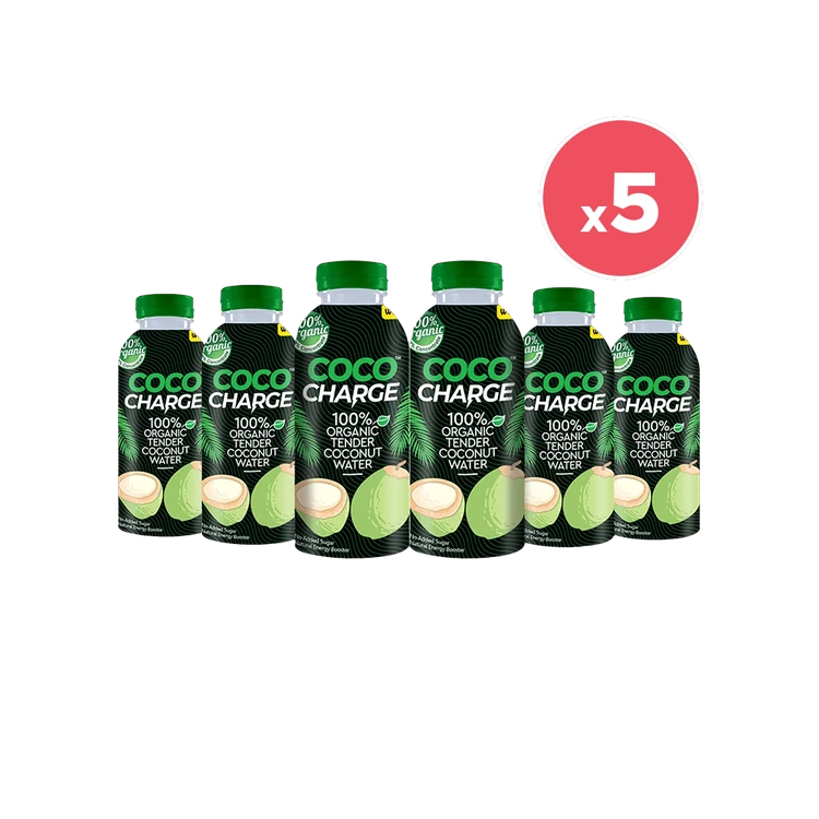 Wow! Coco Charge 100% Organic Tender Coconut Water - Pack of 5
