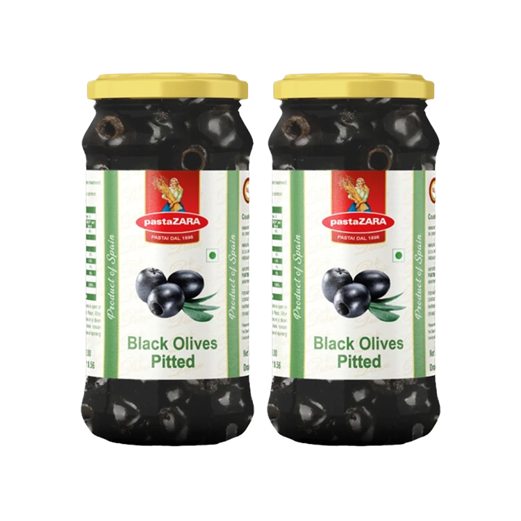 pastaZara Black Olives Pitted - Pack of 2