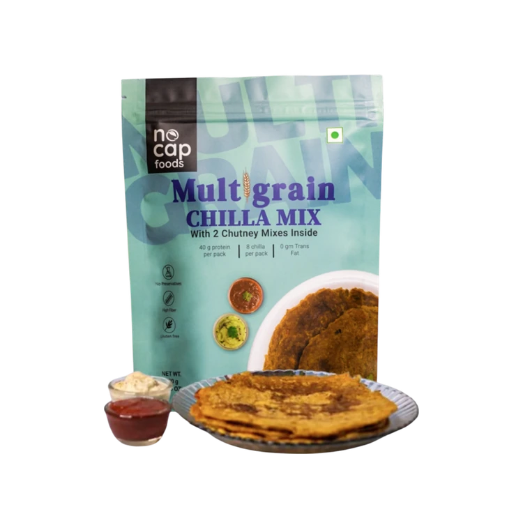 Nocap Foods Multigrain Chilla Mix with 2 Chutney Mixes